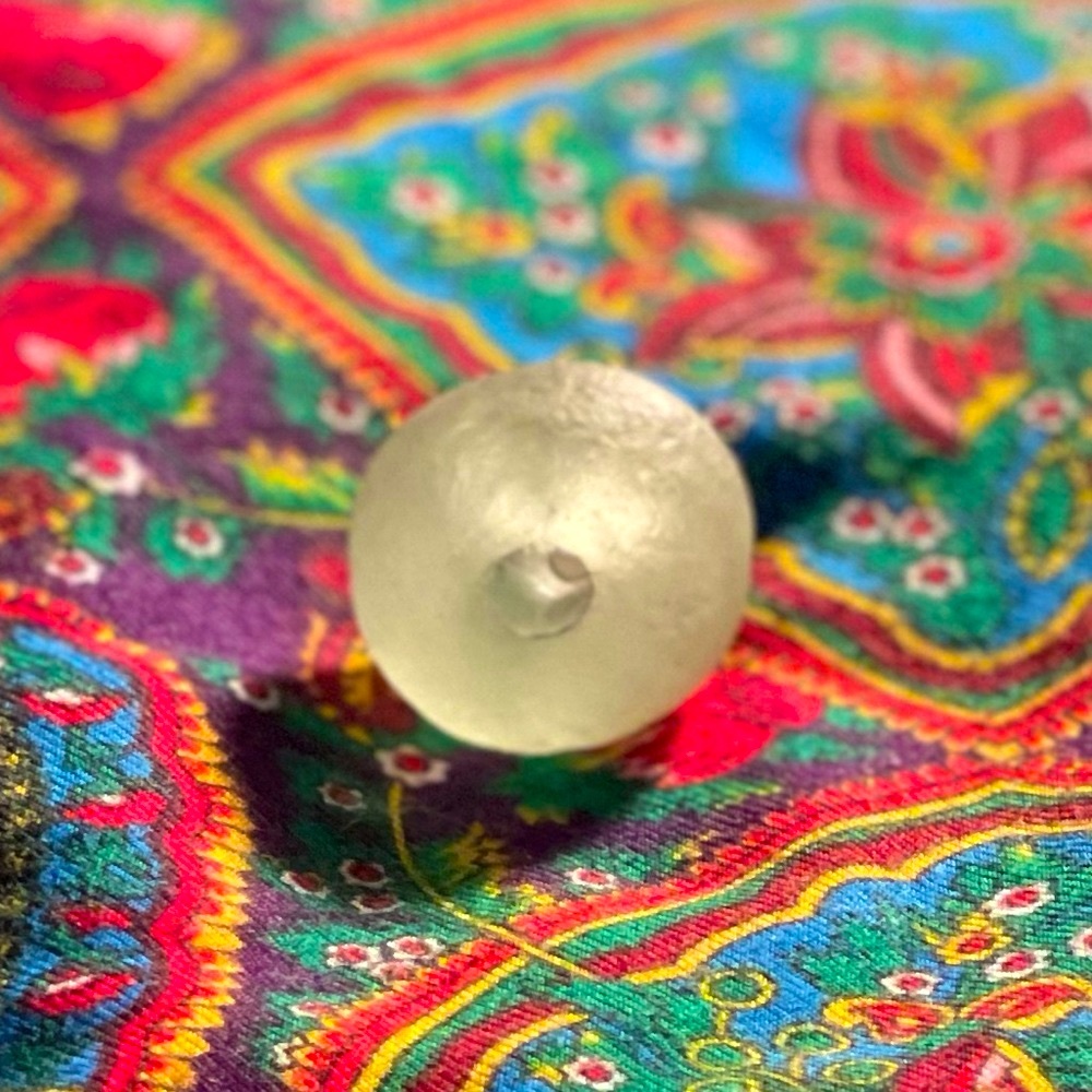 ⚡️Large Glass Bead |Clear/Slight Blue-Green Tint | Large Thread Hole